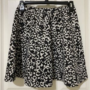 Black and White Animal Print Skirt